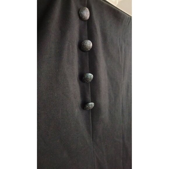 Lane Bryant Plus Size 24 Skirt Black Double Slit Button Accents Elastic Waist - Picture 4 of 8